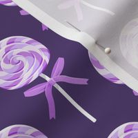 whirly pop -purple on purple- lollipop fabric
