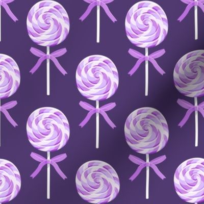 whirly pop -purple on purple- lollipop fabric