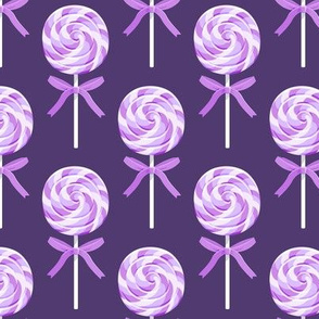 whirly pop -purple on purple- lollipop fabric