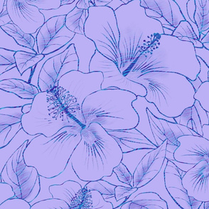 Hibiscus Sketch Lavender 150