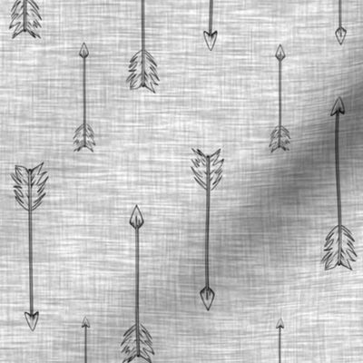 Arrows on Linen - Grey