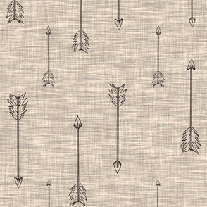 Arrows on Linen - Beige