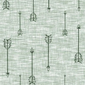 Arrows on Linen - Sage