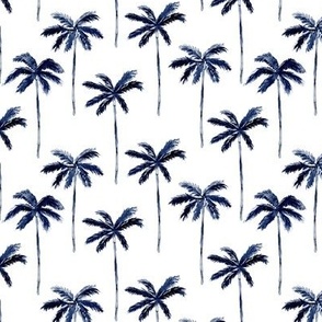 palm trees - watercolor dark blue