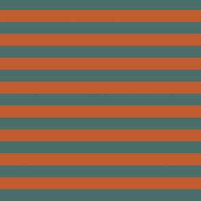 Even stripes- red clay teal