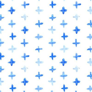 Watercolor blue crosses
