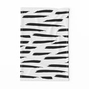 Paintbrush Stripes - Black on White - Large Scale