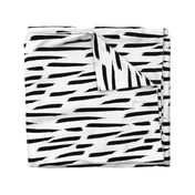 Paintbrush Stripes - Black on White - Large Scale