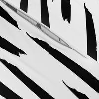 Paintbrush Stripes - Black on White - Large Scale