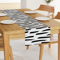 Paintbrush Stripes - Black on White - Large Scale