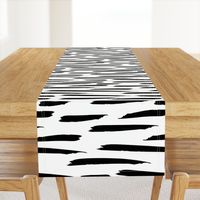Paintbrush Stripes - Black on White - Large Scale