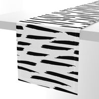 Paintbrush Stripes - Black on White - Large Scale