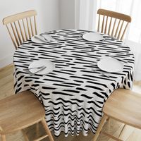 Paintbrush Stripes - Black on White - Large Scale