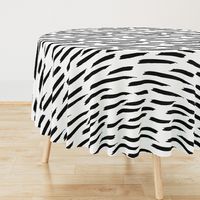 Paintbrush Stripes - Black on White - Large Scale