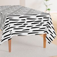 Paintbrush Stripes - Black on White - Large Scale