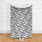 Paintbrush Stripes - Black on White - Large Scale