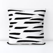 Paintbrush Stripes - Black on White - Large Scale