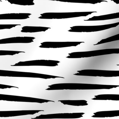 Paintbrush Stripes - Black on White - Microprint