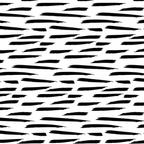 Paintbrush Stripes - Black on White - Microprint