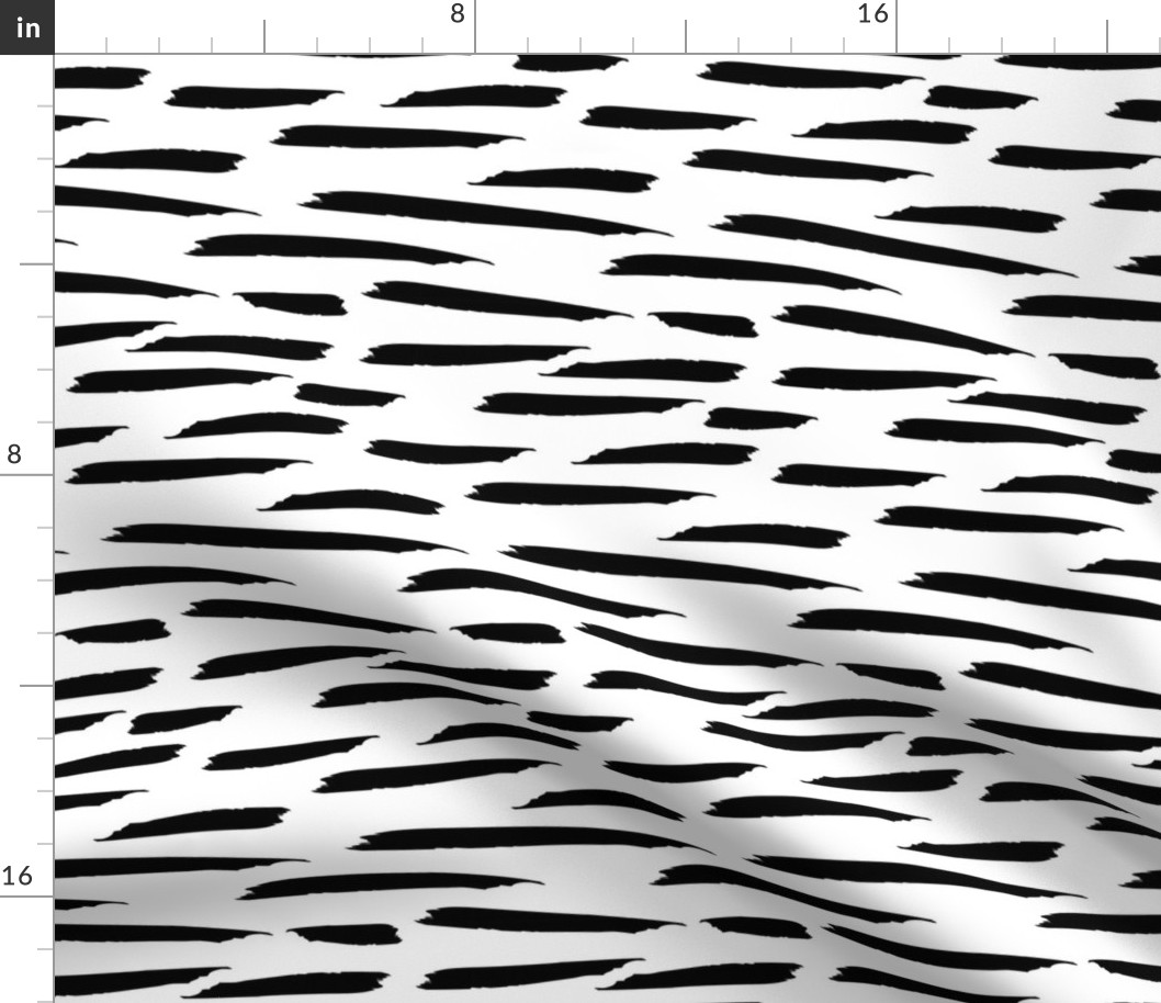 Paintbrush Stripes - Black on White - Microprint