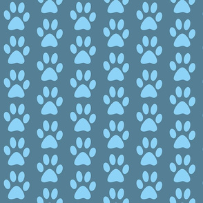 blue on blue pawprints