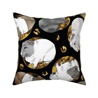 Guinea pigs and moon dots - large faux gold