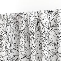 Enchanted Garden Coloring Book Floral - Black and White