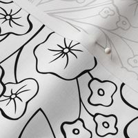 Enchanted Garden Coloring Book Floral - Black and White