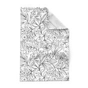 Enchanted Garden Coloring Book Floral - Black and White