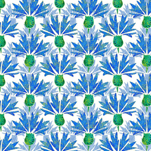 Moroccan Blue & Dusty Cornflowers N1 (white) by HelenPdesigns