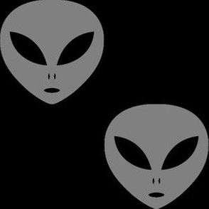 Three Inch Medium Gray Aliens on Black