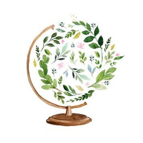 7" Floral Globe / Mix and Match Print
