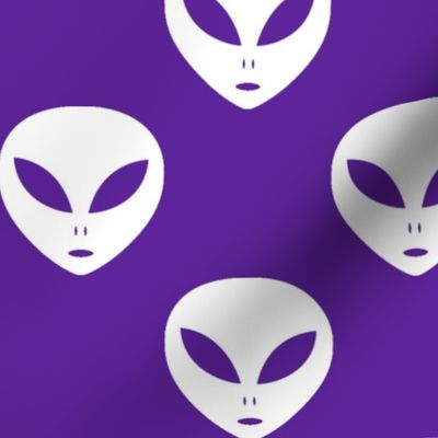 Three Inch White Aliens on Purple
