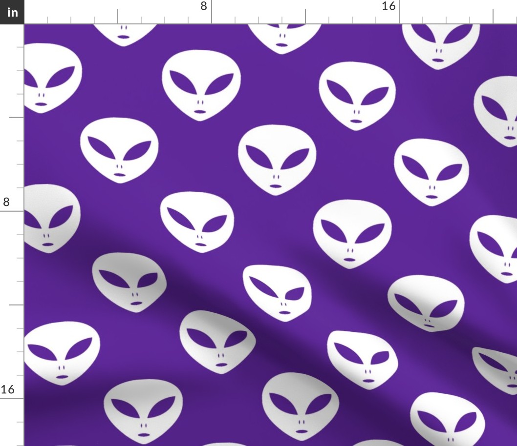 Three Inch White Aliens on Purple