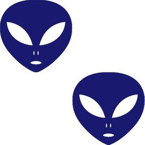 Three Inch Midnight Blue Aliens on White