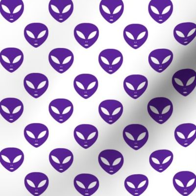One Inch Purple Aliens on White