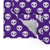 One Inch White Aliens on Purple