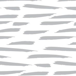 Paintbrush Stripes - Gray on White - Large Scale