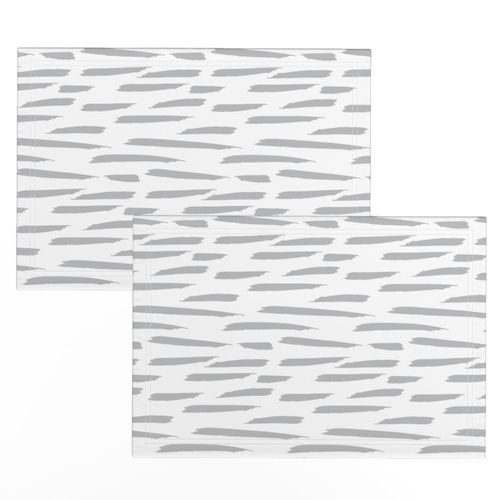 Paintbrush Stripes - Gray on White - Microprint