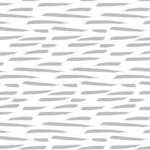 Paintbrush Stripes - Gray on White - Microprint