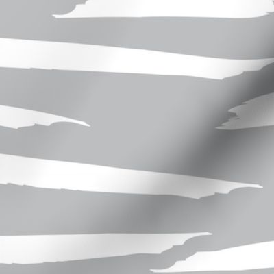 Paintbrush Stripes - White on Gray - Large Scale