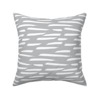 Paintbrush Stripes - White on Gray - Microprint