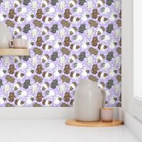 Guinea pigs and moon dots - medium purple