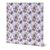 Guinea pigs and moon dots - medium purple