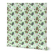 Guinea pigs and moon dots - medium green