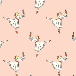 ballet fabric - nutcracker - clara  - peach