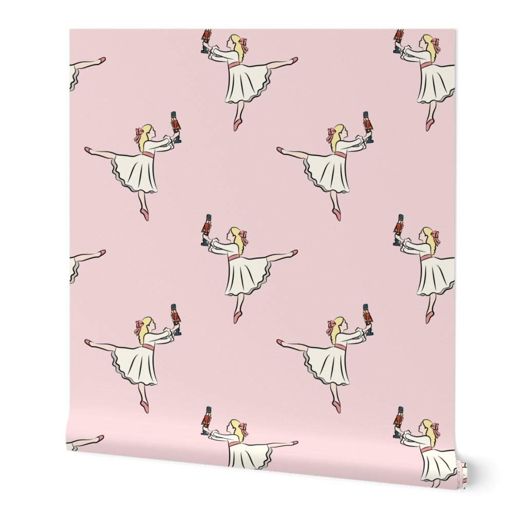 ballet fabric - nutcracker - clara - pink