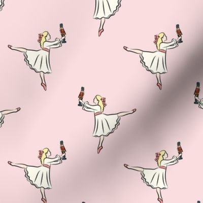 ballet fabric - nutcracker - clara - pink