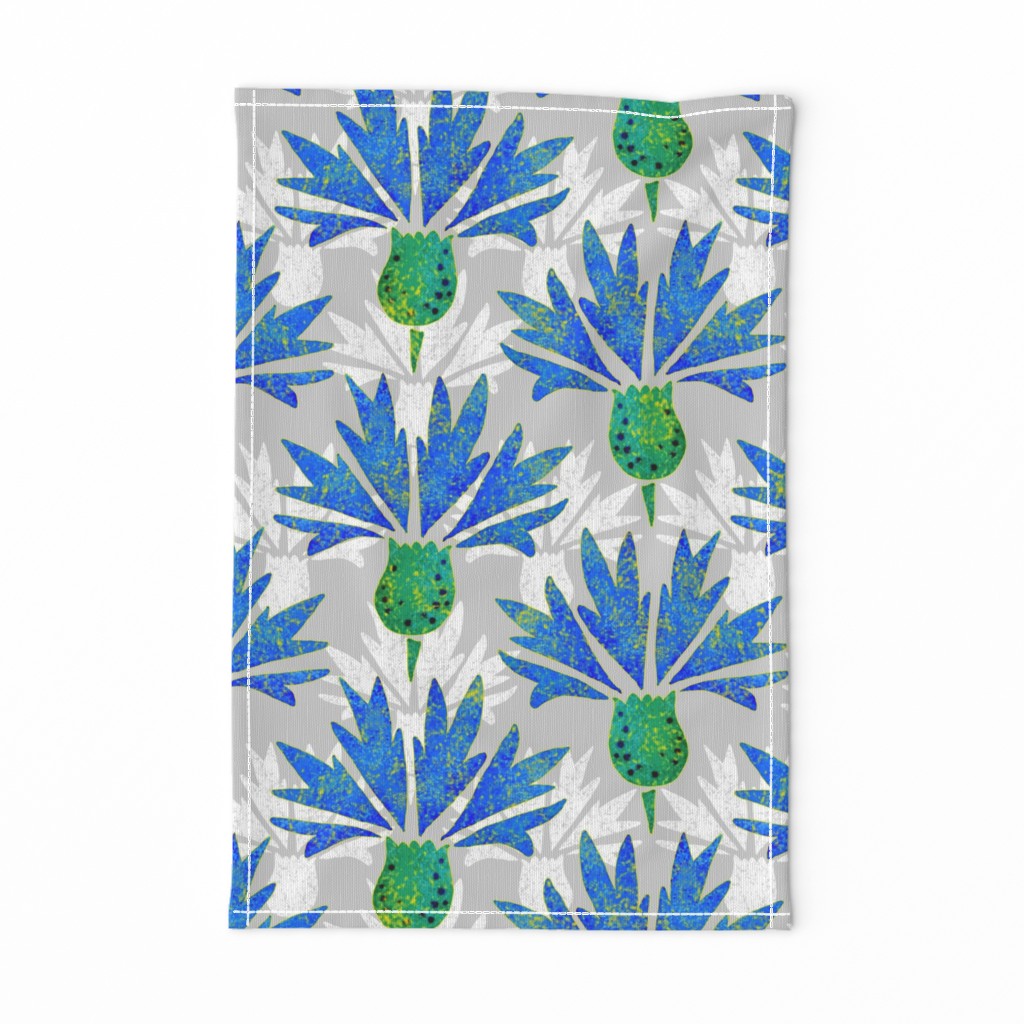 Moroccan Blue & White Cornflowers N1 (silver)