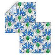 Moroccan Blue & White Cornflowers N1 (silver)